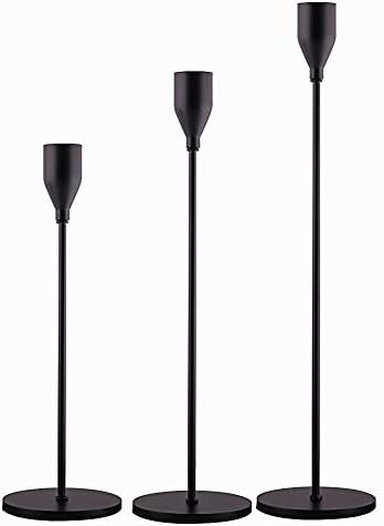 Matte Black Candle Holders Set of 3 for Taper Candles, Decorative Candlestick Holder for Wedding,... | Amazon (US)
