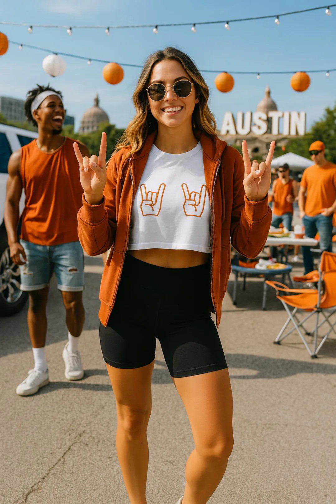 Burnt Orange Gameday Crop Tee | Field Goal Graphic | Austin Football Spirit Shirt | College Game ... | Etsy (US)