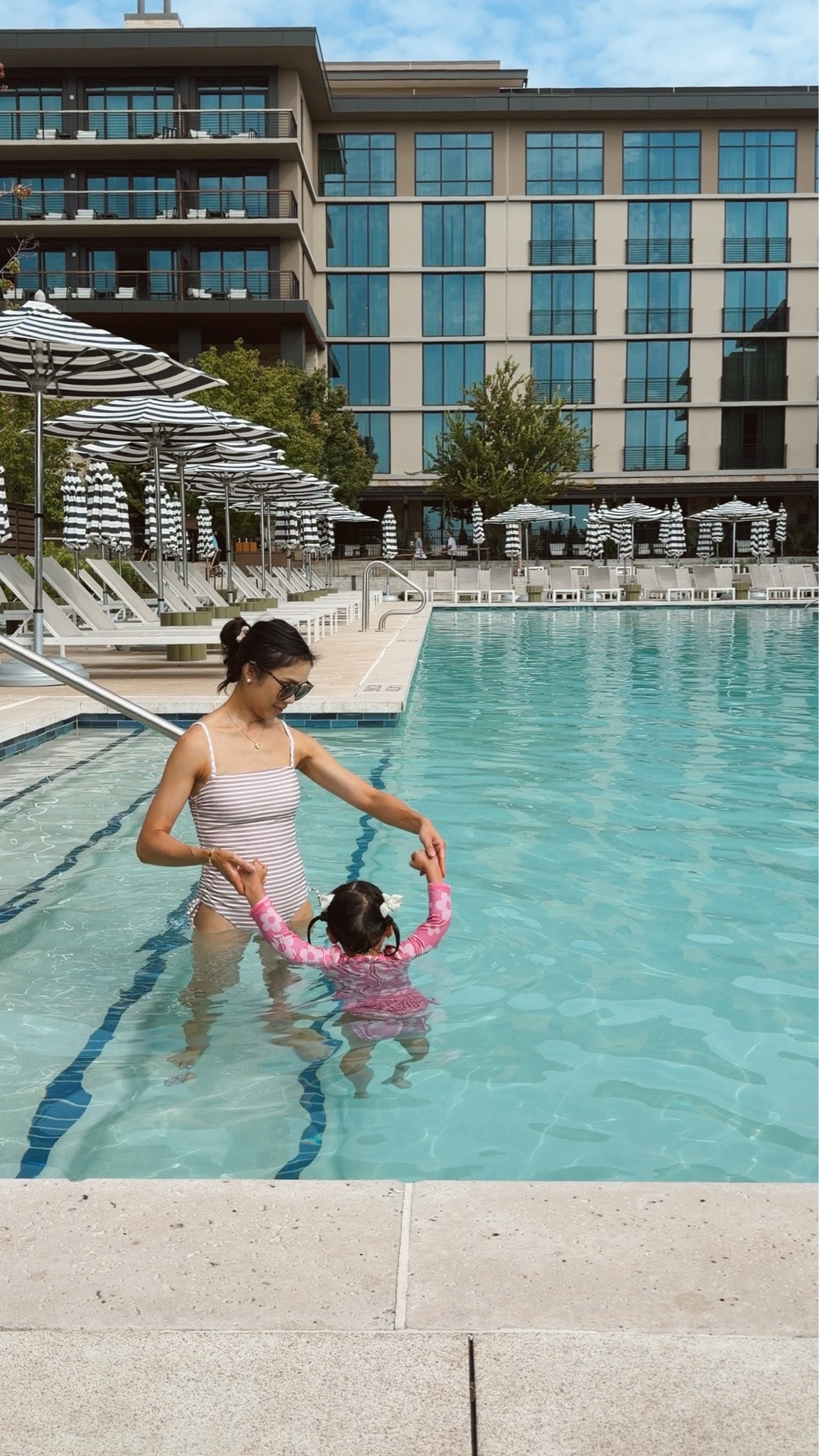 UPF50 Swimsuits for toddlers and baby. We love putting the girls in matching swimsuits so we can easily spot them. This Mom-friendly swimsuit is comfortable and I like how it’s a neutral so it goes with everything.

#LTKKids #LTKTravel #LTKmomlife