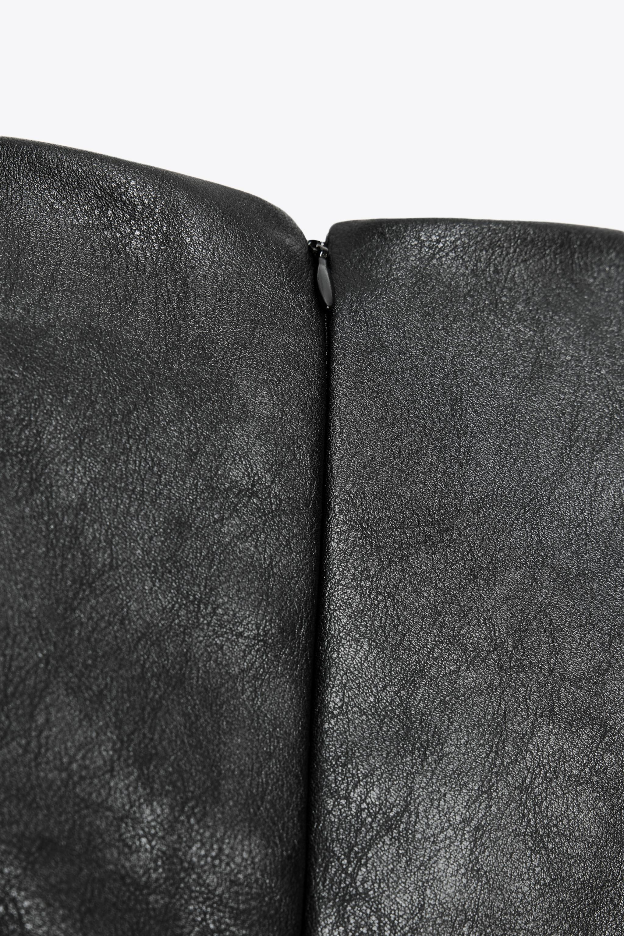 FAUX LEATHER SHORT DRESS WITH SHOULDER PADS | Zara US