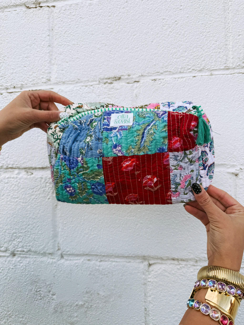 ETTA OG | patchwork makeup bag - green | Etta+East