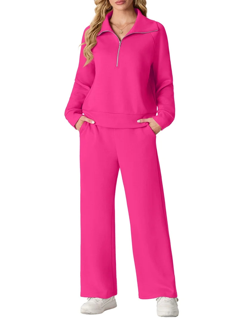 Cueply 2 Piece Sets for Women Outfits Sweatsuits Long Sleeve Sweatshirts Sweatpant Lounge Set wit... | Walmart (US)