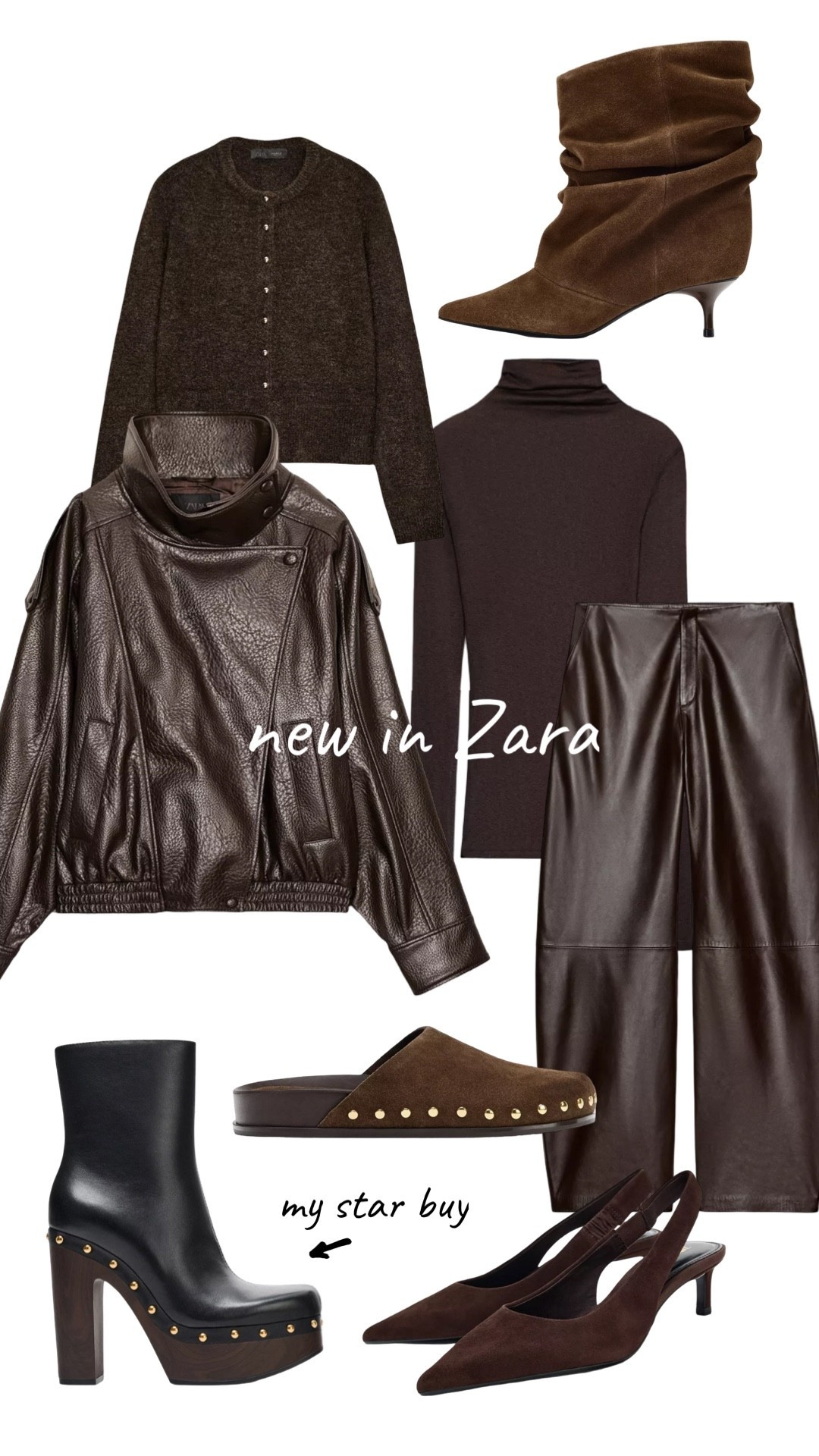 New in Zara

all the browns in suede, leather, silk & lace