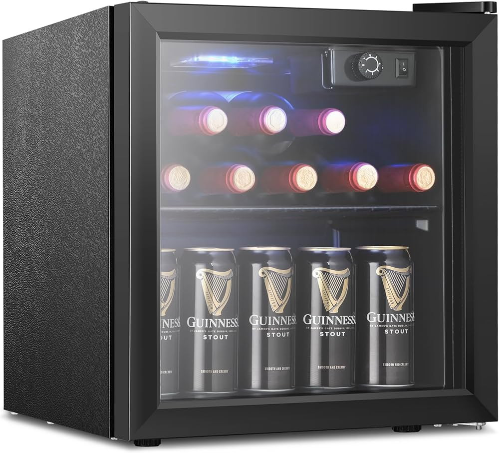 Antarctic Star 12 Bottle 48 Can Wine Cooler/Cabinet Beverage Refrigerator Small Mini Fridge Clear... | Amazon (US)