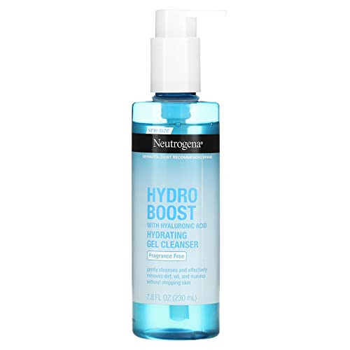 Neutrogena Hydro Boost Face Wash, Fragrance Free, Hydrating Facial Cleanser with Hyaluronic Acid, Daily Foaming Face Wash & Makeup Remover, Hypoallergenic Gel Cleanser, 7.8 fl. oz | Amazon (US)