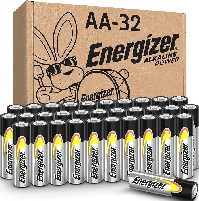 Energizer AA Batteries Alkaline Power, 32 Count Alkaline Double A Battery Pack | Amazon (US)
