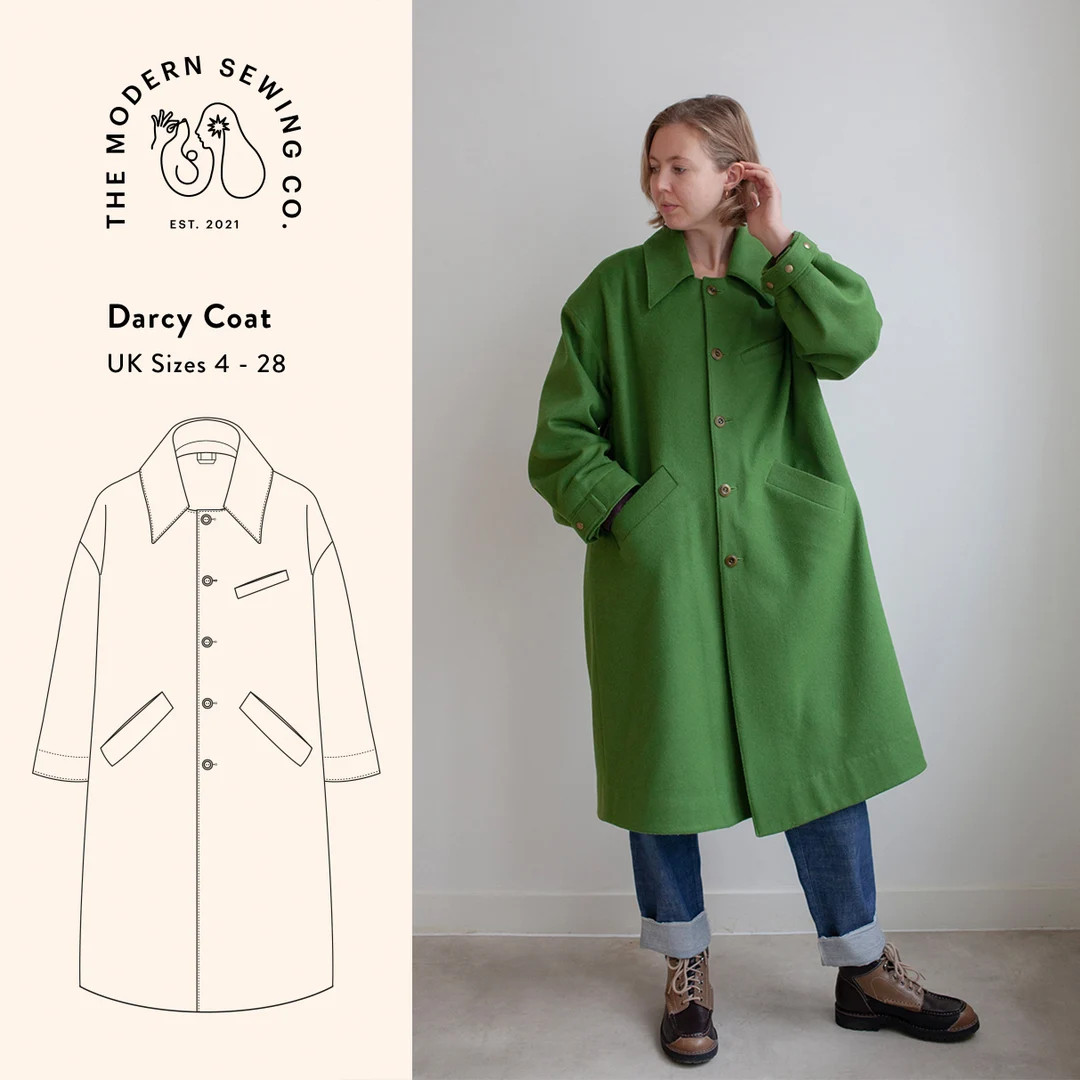 Darcy Coat, PDF Sewing Pattern, UK Size 4-28 - Etsy | Etsy (US)