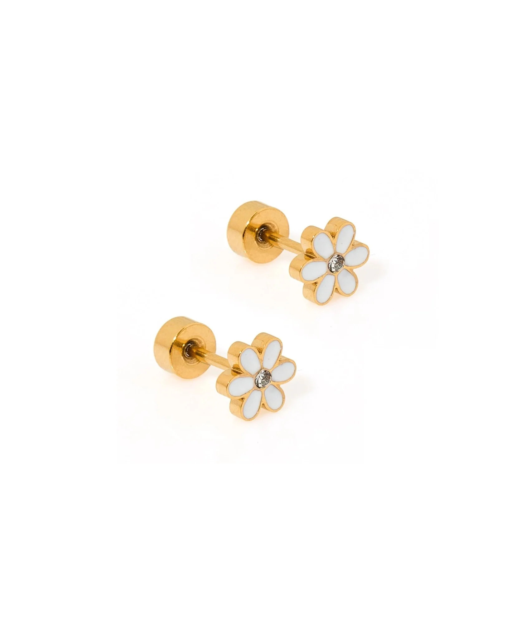 Screwback Stud Earrings - Alli White | LINNY CO LLC