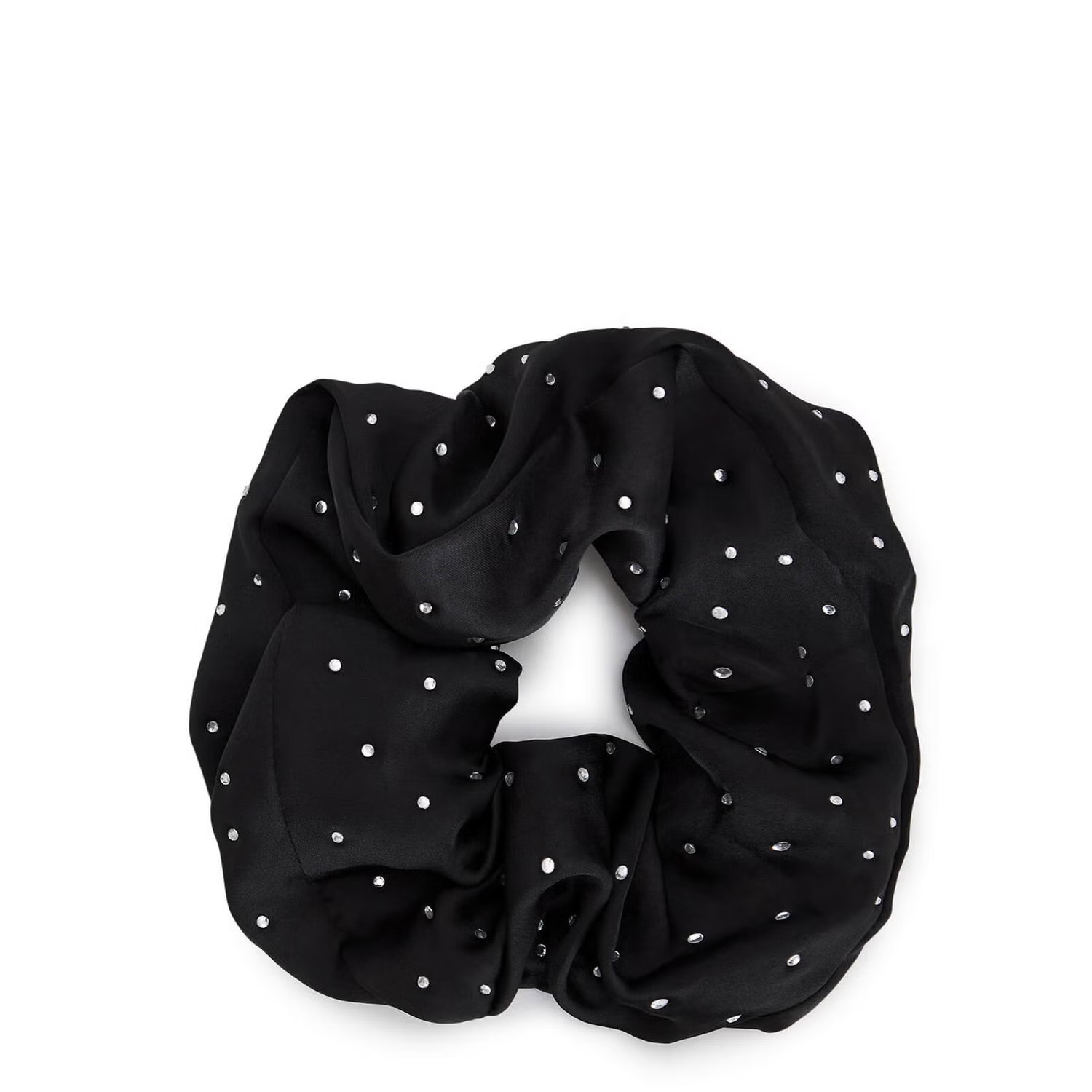 Kitsch Satin Rhinestone Brunch Scrunchie - Black | Look Fantastic (ROW)