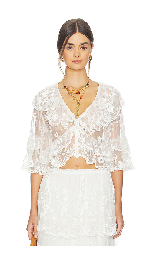 LoveShackFancy Vessia Top in Ivory. Size L. Also in M, S, XL, XS. | Revolve Clothing (Global)