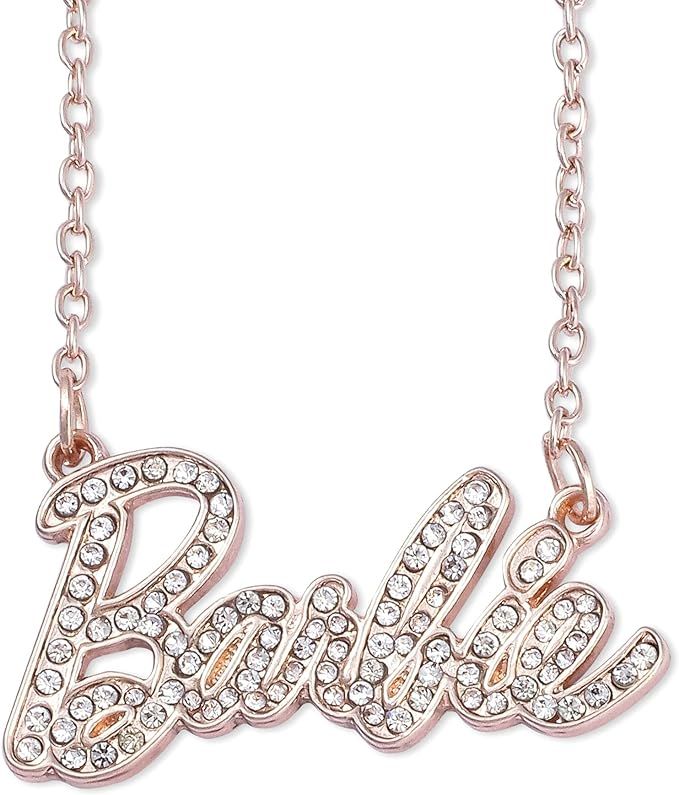 Barbie Crystal Script Logo Necklace | Amazon (US)