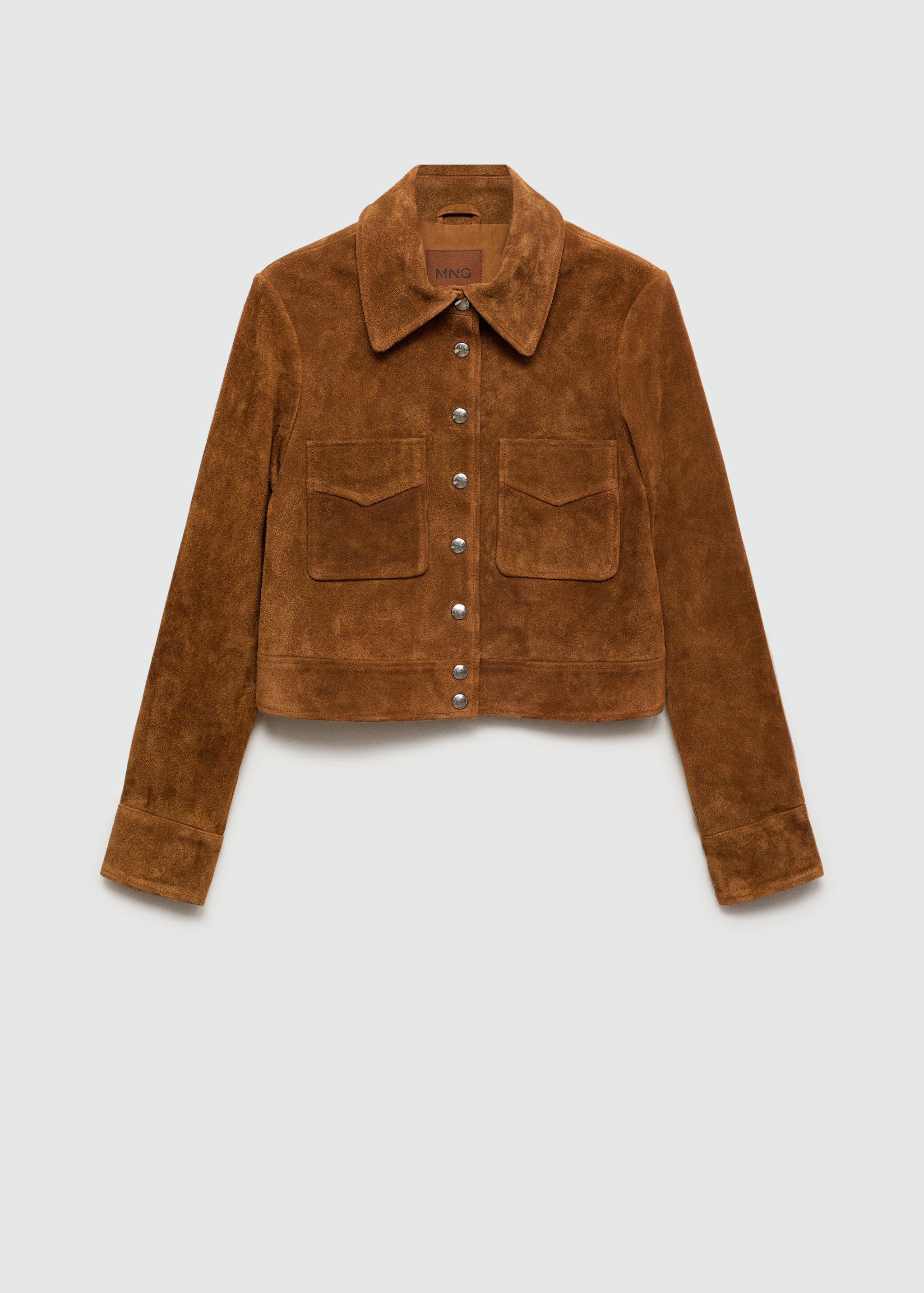 Buttoned leather jacket | MANGO (US)