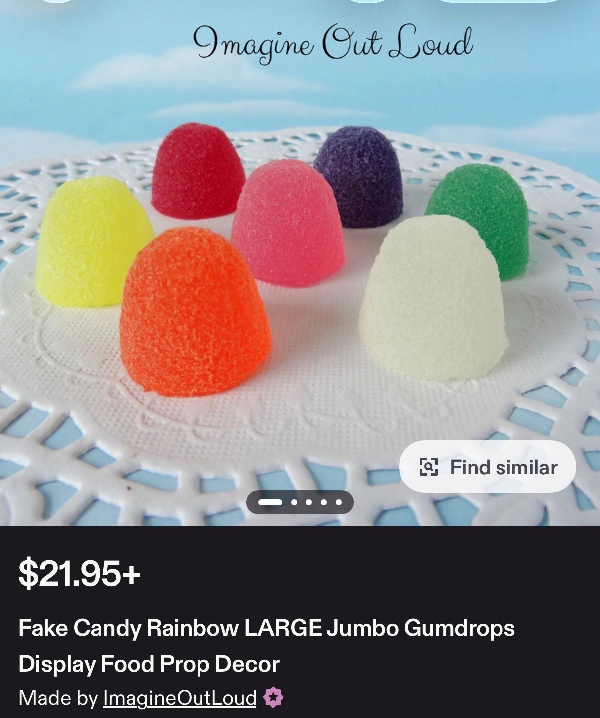 Large gum drops
for your fake food plate wall or table
decor