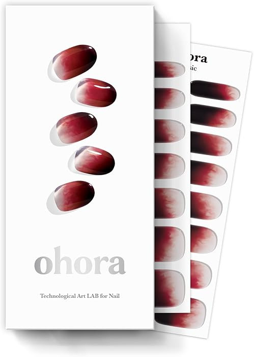 ohora Semi Cured Gel Nail Strips (N Blood Drop) - Red, Ombre, Works with Any UV/LED Lamps, Salon-... | Amazon (US)