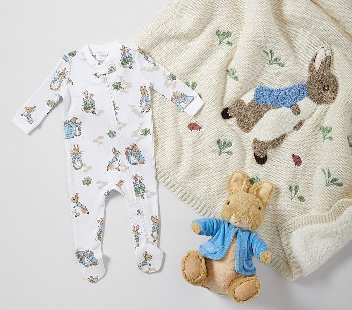Peter Rabbit&amp;#8482; Gift Bundle: Plush, Baby Blanket, Nursery Pajama | Pottery Barn Kids