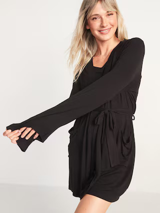 Sunday Sleep Ultra-Soft Tie-Belt Robe for Women | Old Navy (US)