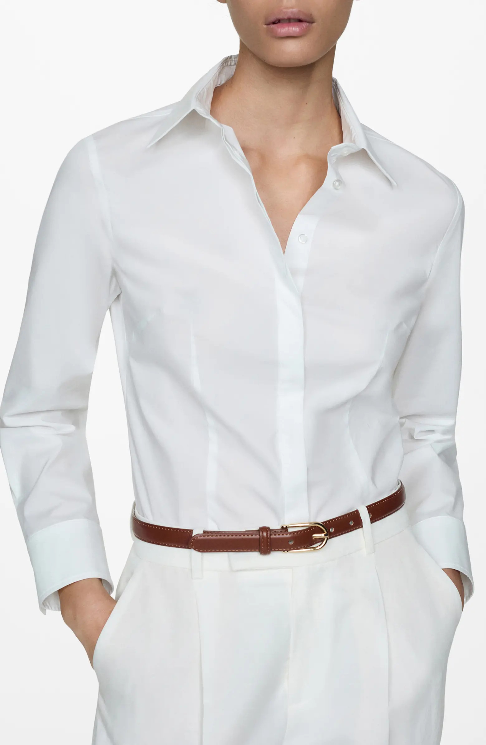 MANGO Cotton Button-Up Shirt | Nordstrom | Nordstrom