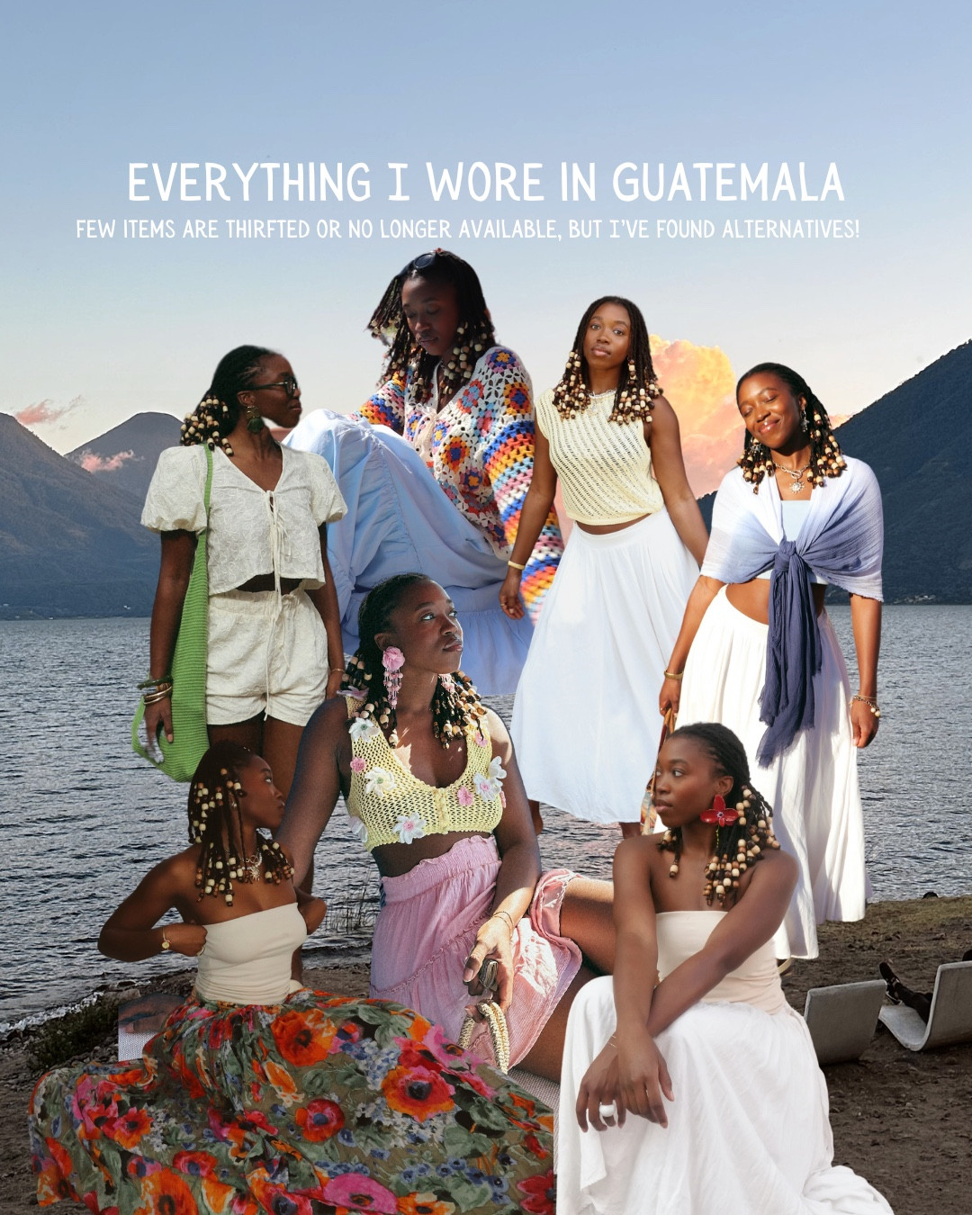 Everything I wore on my vacation in Guatemala 🤍 lots of knit, crochet, flowy and beautiful colors and patterns #Vacation 
