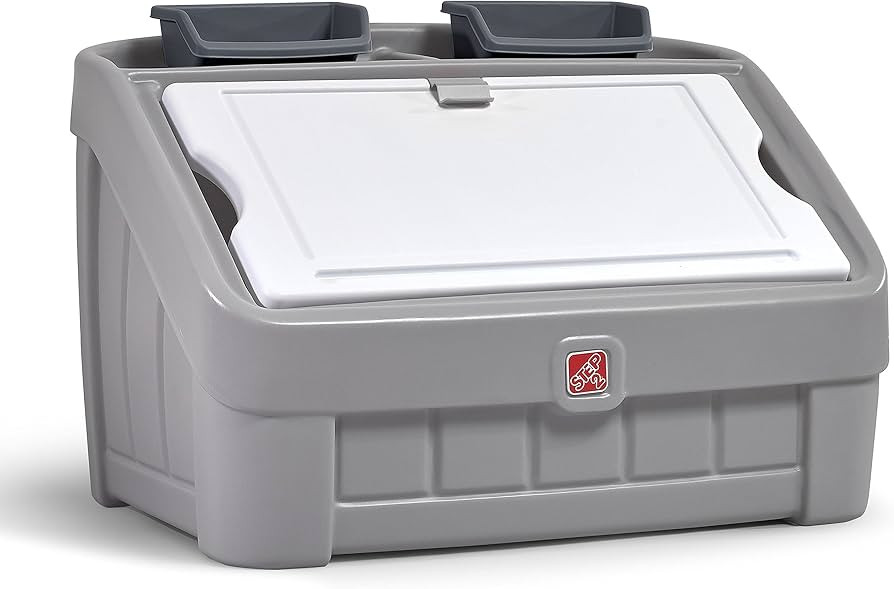 Step2 2-in-1 Toy Box & Art Lid | Plastic Toy & Art Storage Container, Grey | Amazon (US)