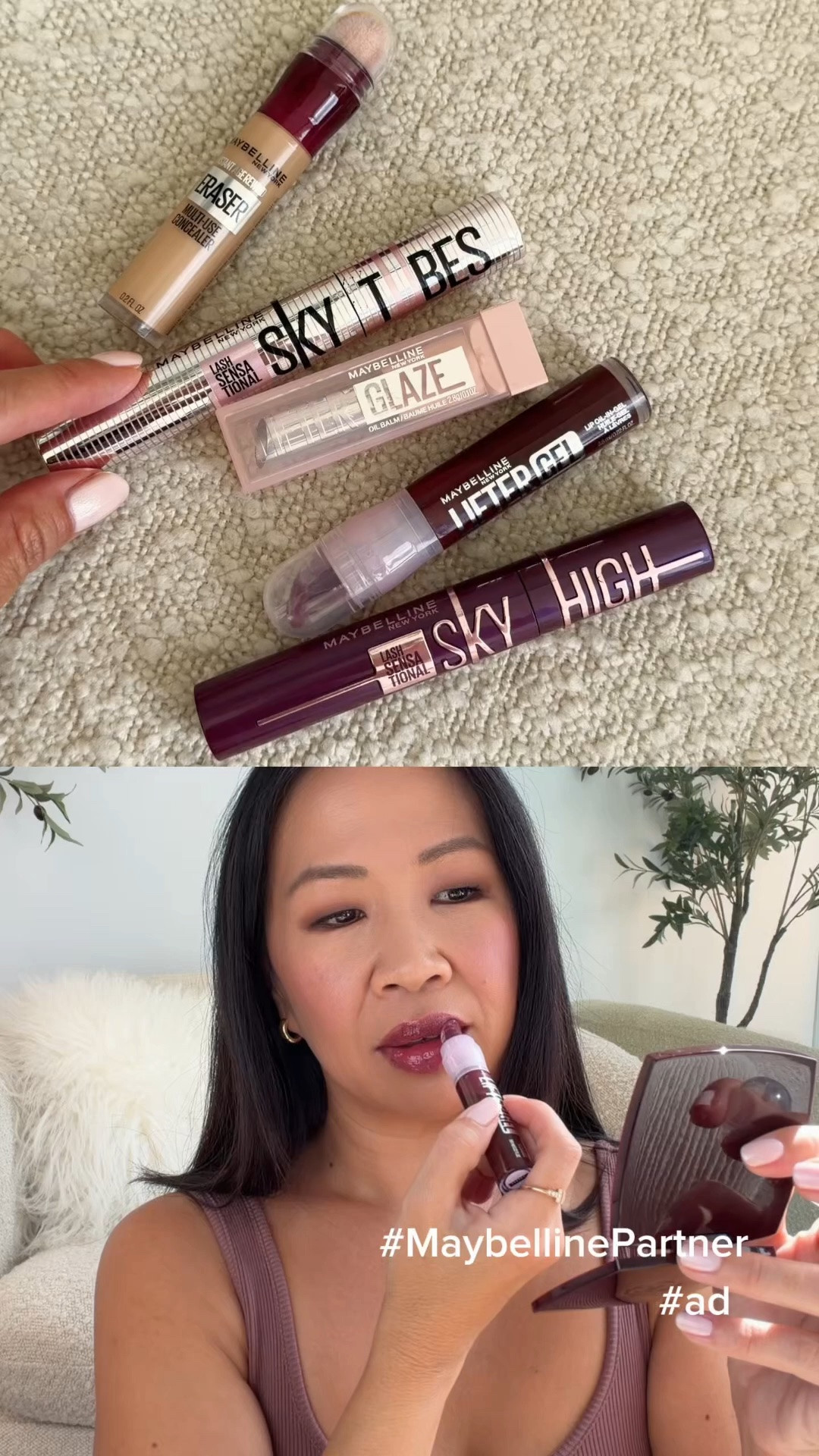 #ad Fall ready with the prettiest plum berry tones from @Maybelline 🍂 picked up a few new things from @target! Love a good tubing mascara and beyond thrilled to see a new one from Maybelline! Wearing:

Instant Age Rewind Concealer
Lash Sensational Sky Tubes Tubing Mascara
Lash Sensational Sky High Mascara in Burgundy Haze
Lifter Gel Lip Oil in Berry Twist
Lifter Glaze in Berry Haze

Everything linked in my @shop.ltk profile #liketkit

#targetpartner #MaybellinePartner @targetstyle