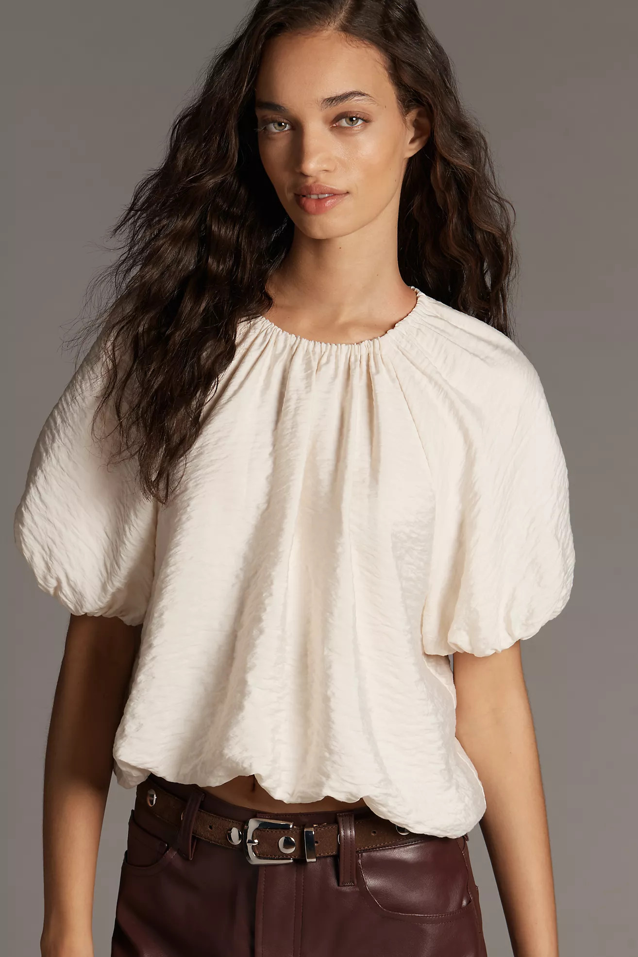 By Anthropologie Crew-Neck Bubble Top | Anthropologie (US)