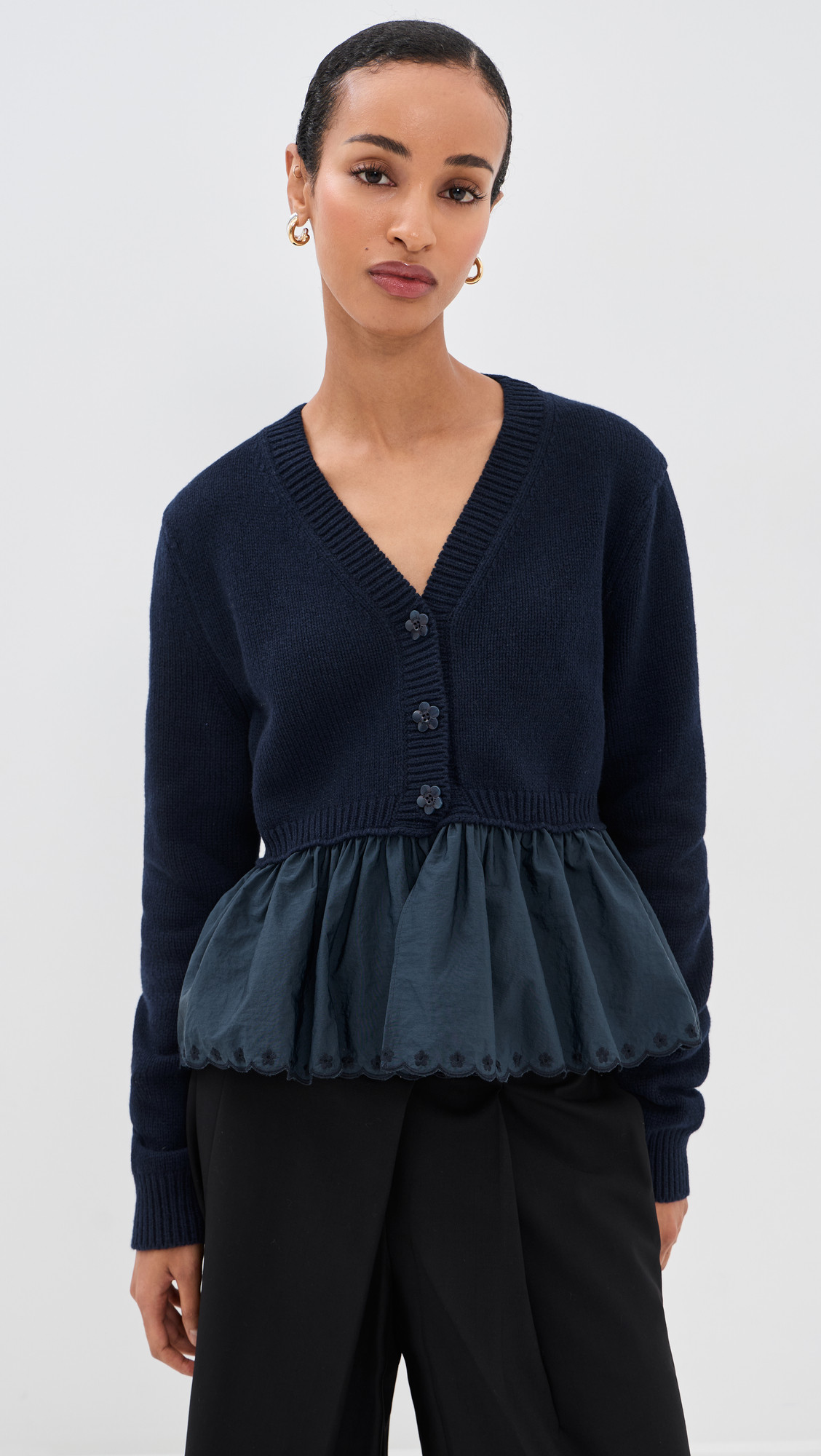 Cecilie Bahnsen Fubo Cardigan NAVY S | Shopbop