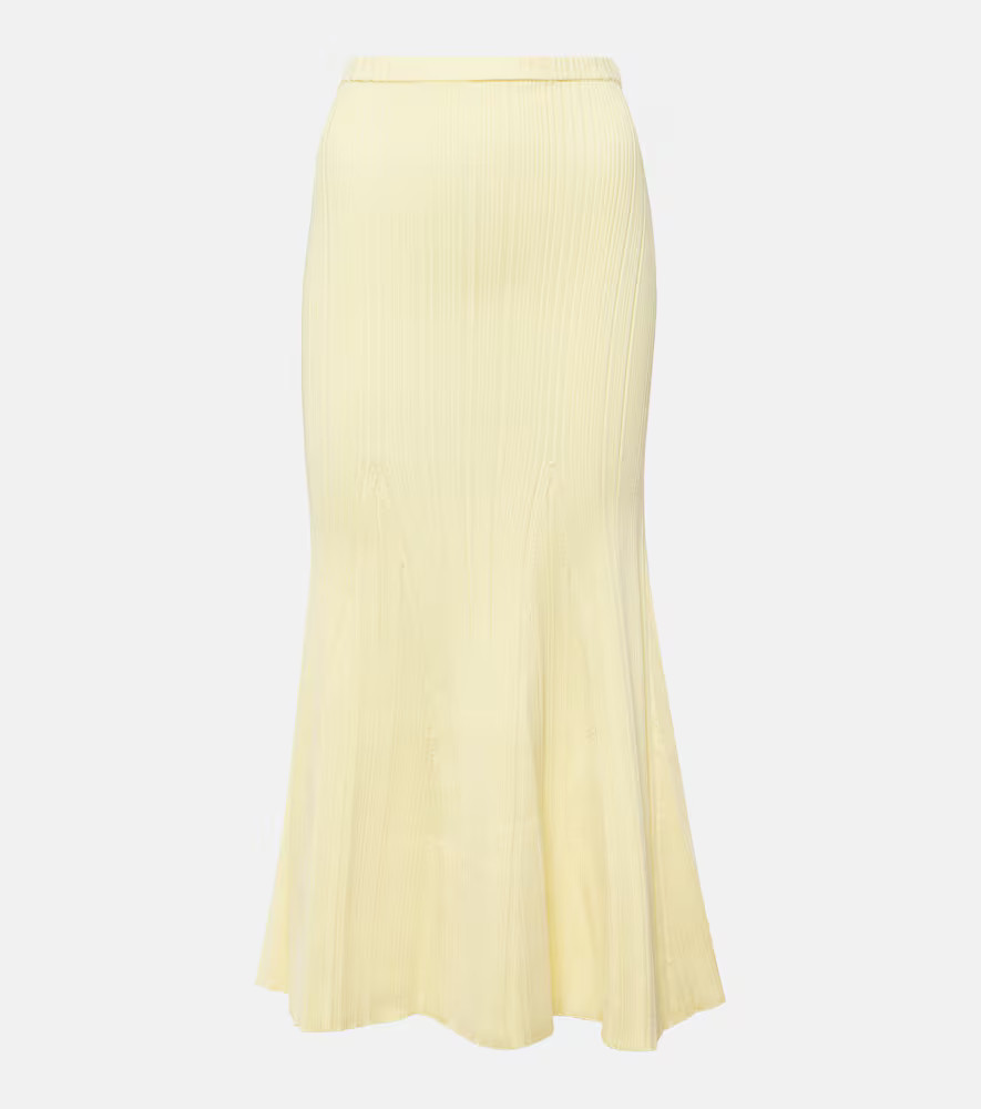 Self-Portrait Ribbed-knit flared midi skirt | Mytheresa (US/CA)