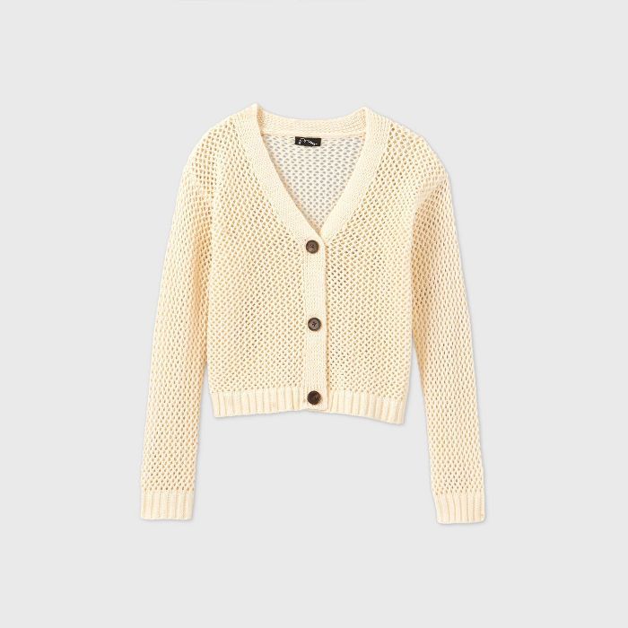 Girls' Crochet Button-Front Sweater - art class™ | Target