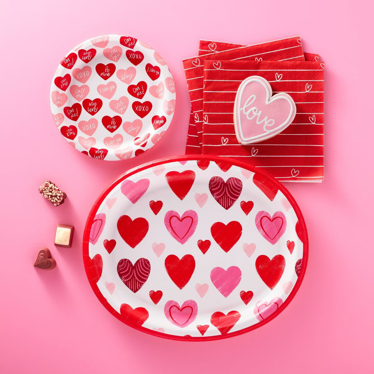20ct 6.75" Conversation Hearts Snack Plates - Spritz™ | Target