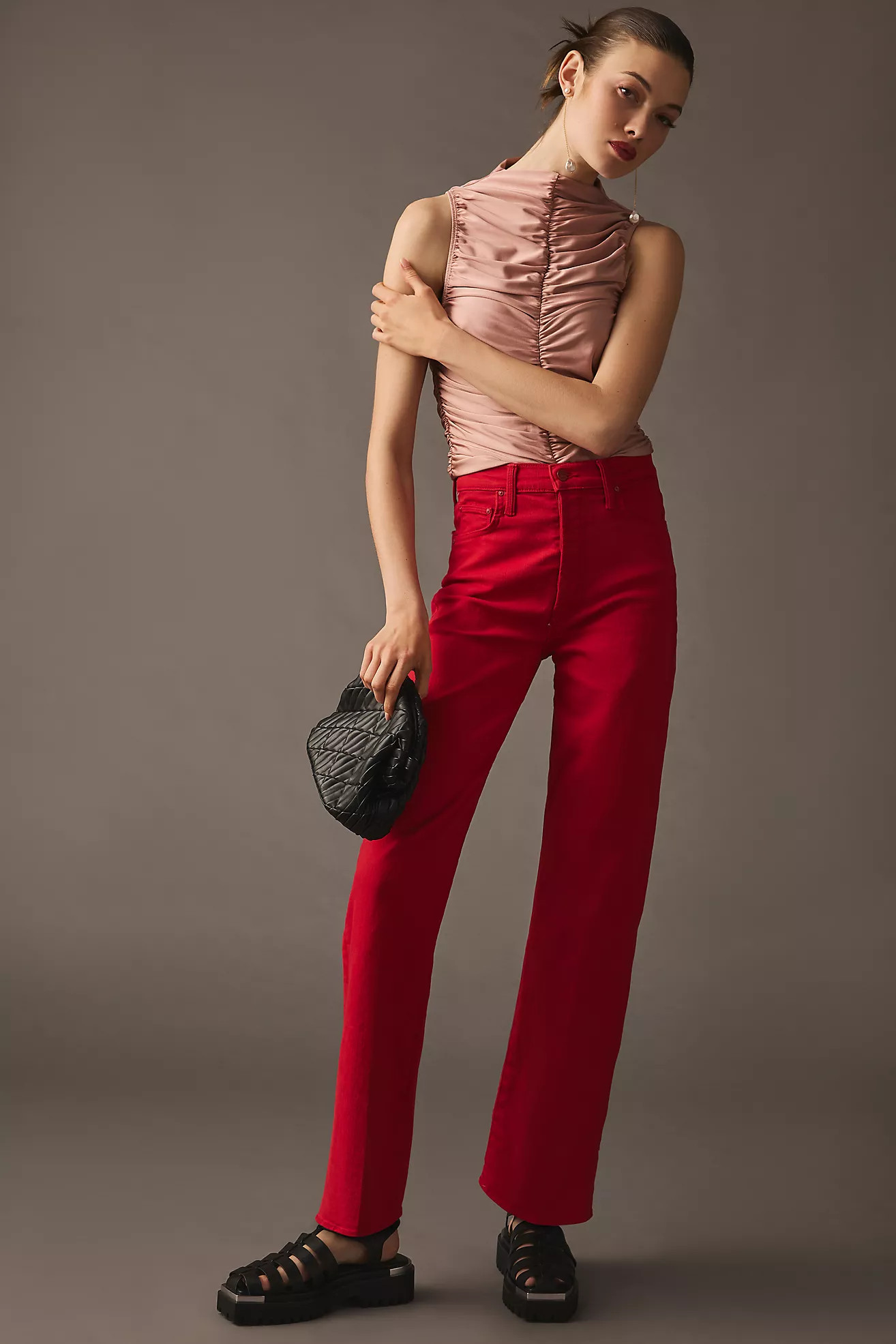 MOTHER The Rambler High-Rise Straight Ankle Jeans | Anthropologie (US)