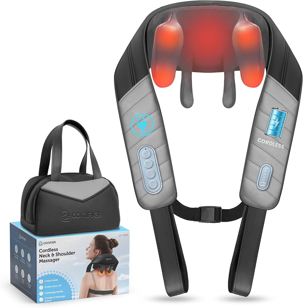 COMFIER Christmas Gift for Women Men Mom Dad,4D Neck and Shoulder Massager with Heat, Cordless Sh... | Amazon (US)