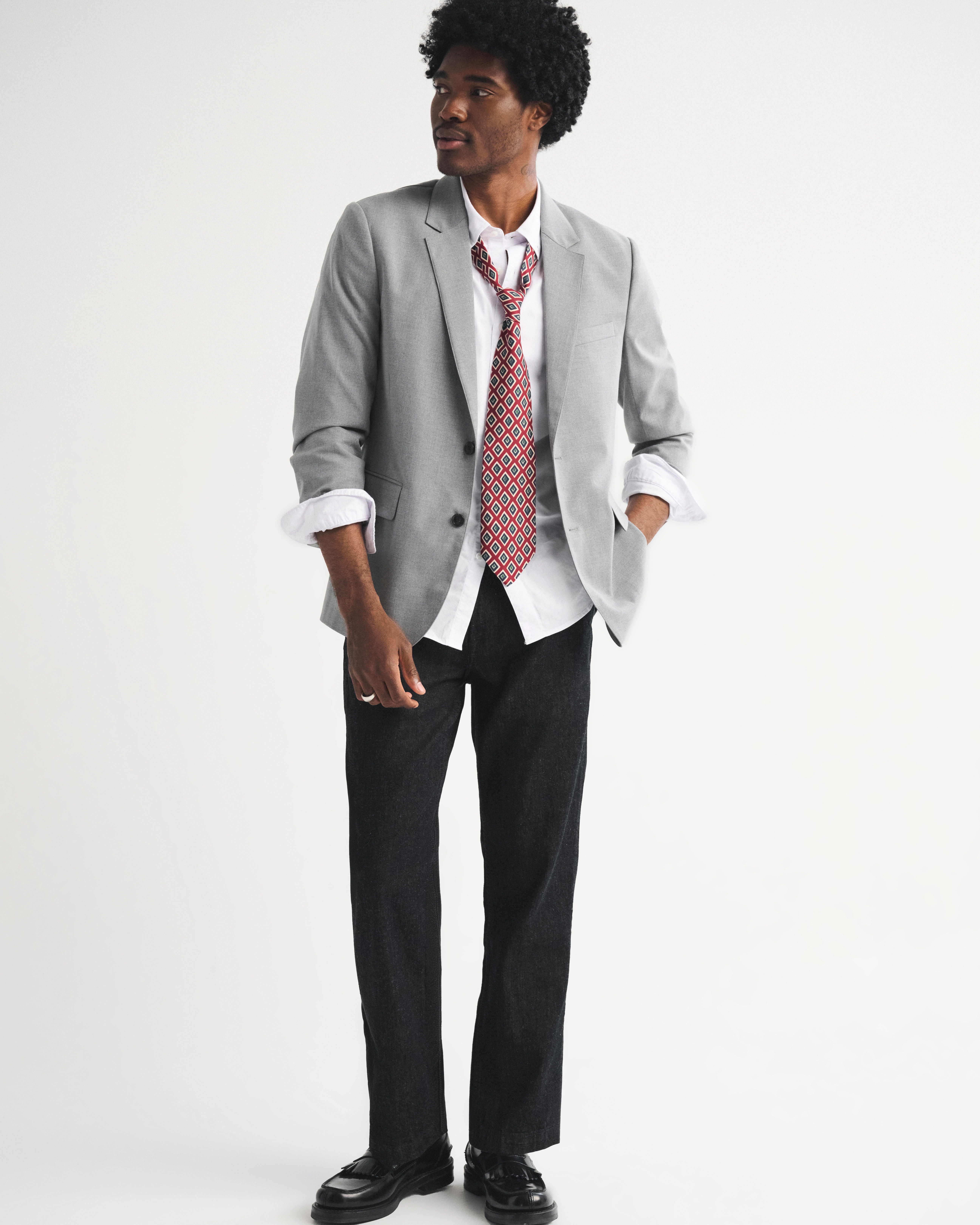 Linen-Blend Relaxed Straight Trouser Jean | Abercrombie & Fitch (US)
