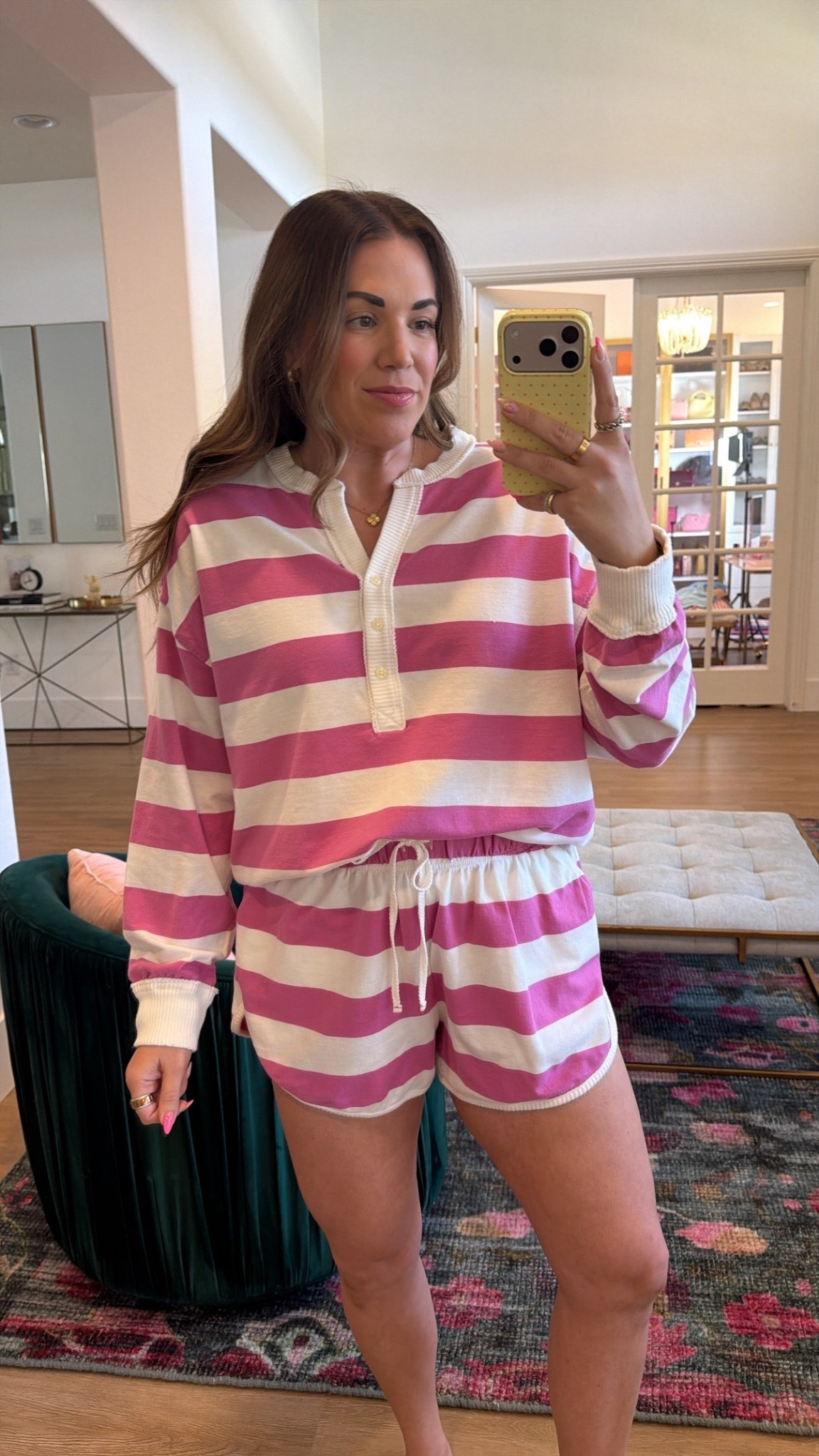 curvy midsize pink and white stripe lounge set! can also wear to the beach! in the medium in top (runs very oversized!) and large in shorts. 20% off with code LTKAERIE20 💕 

#LTKSeasonal #LTKMidsize #LTKxAerie