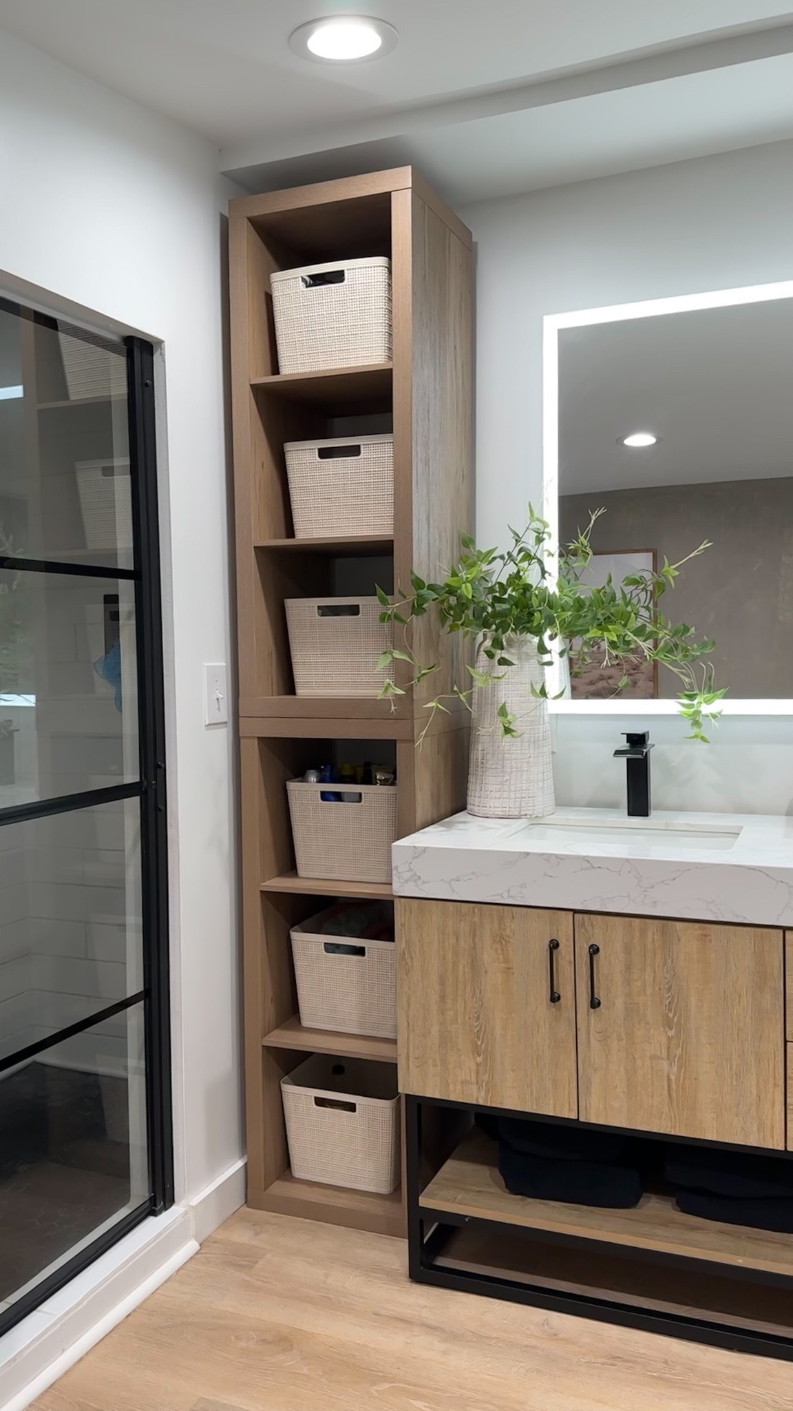 Walmart shelves stacked on top to make a perfect storage solution for our bathroom.


#walmartfind #walmart

#LTKhome #LTKunder50 #LTKFind