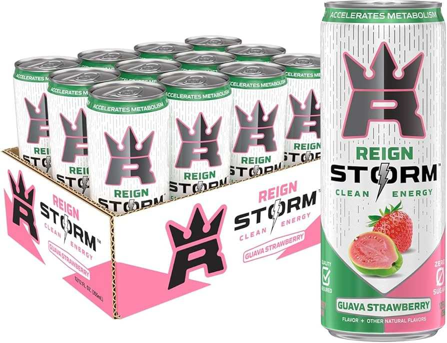 REIGN Storm, Guava Strawberry, Fitness & Wellness Energy Drink, 12 Fl Oz (Pack of 12) | Amazon (US)