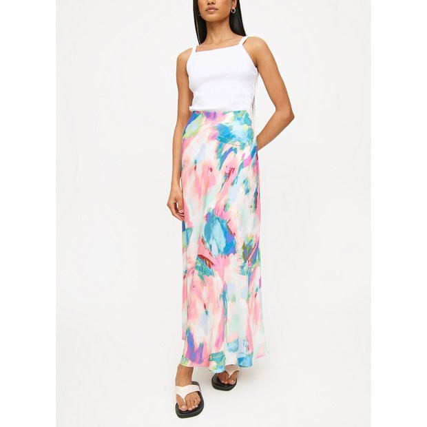 Buy Abstract Print Satin Maxi Skirt 12 | Skirts | Tu | Tu Clothing
