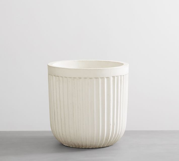 Concrete Fluted Planters | Pottery Barn | Pottery Barn (US)
