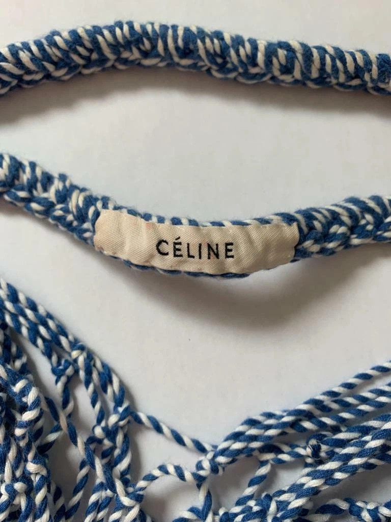 CELINE Net Grocery Shopping Bag Knit Knitted Cotton Blue White Phoebe Philo  | eBay | eBay US