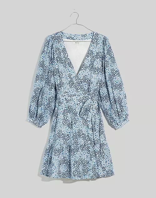 Crinkle Wrap Mini Dress in Quilted Floral | Madewell