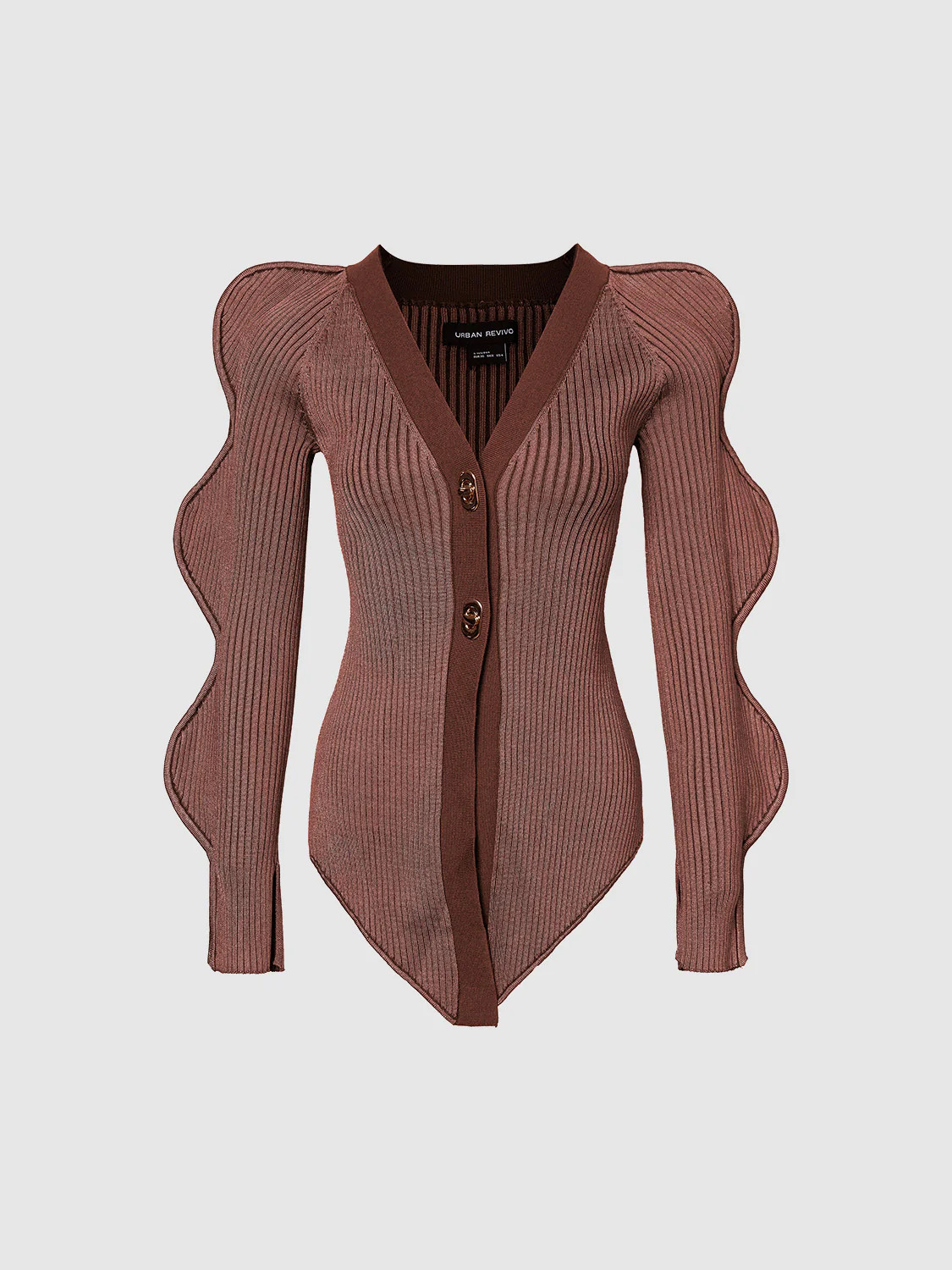 Skinny V-Neck Knitted Cardigan | Urban Revivo