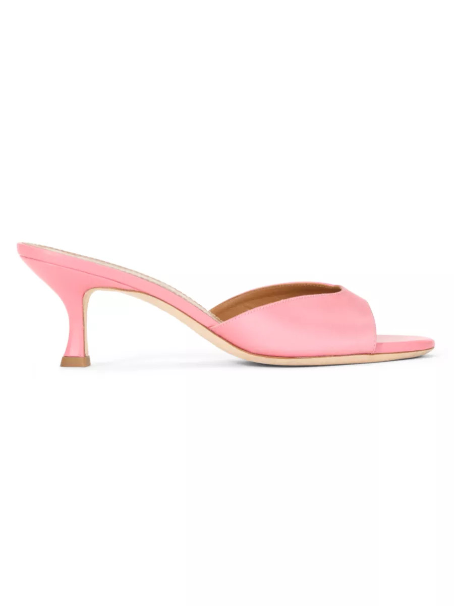 Brigitte 55MM Silk-Blend Mule Sandals | Saks Fifth Avenue