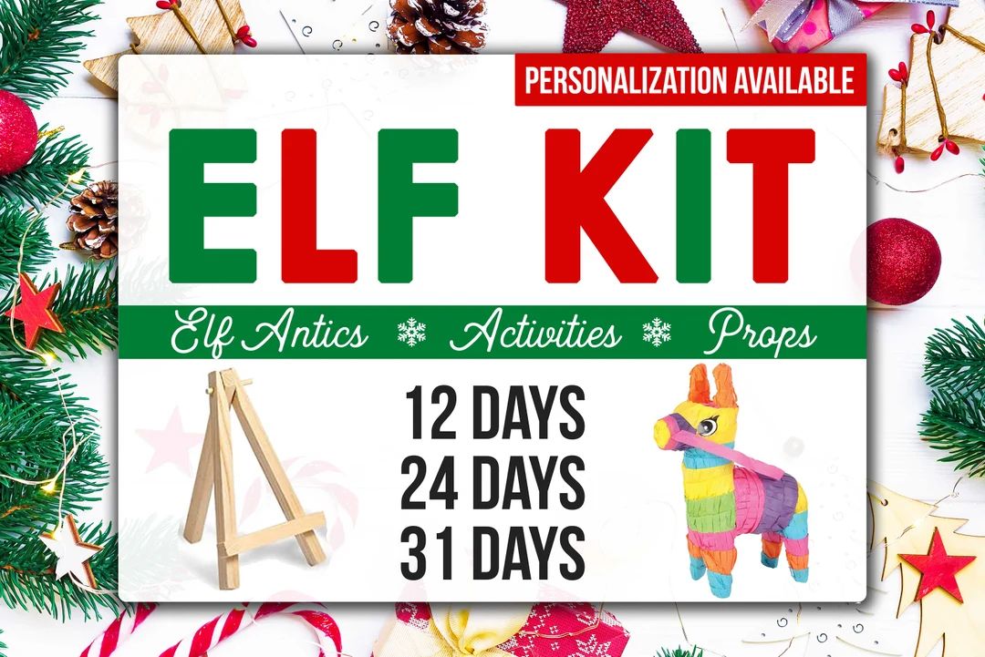 ELF KIT PREORDER - 12, 24, or 31 Days of Christmas, Elf Activity Kit Box Gift for Kids, Props Acc... | Etsy (US)
