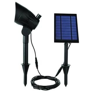 Hampton Bay Solar Black LED 100 Lumen Metal Spotlight-NXT-3149B - The Home Depot | The Home Depot