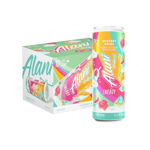 Alani Nu SHERBET SWIRL Sugar Free, Low Calorie Energy Drinks, 200mg Caffeine, Biotin B Vitamins, Zero Sugar, 10 Calories, 12 Fl Oz Cans, 12 Pack | Amazon (US)