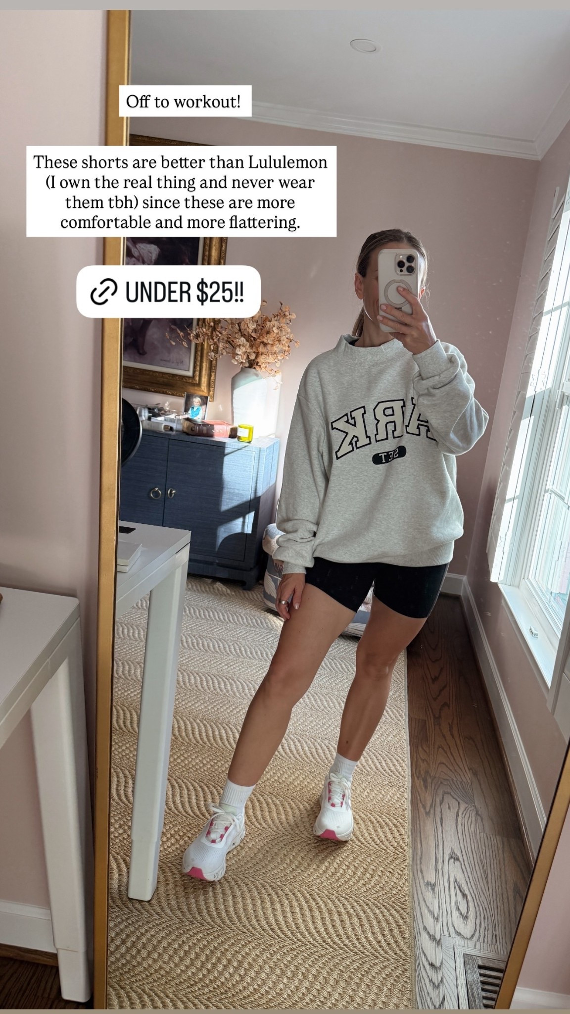 Off to workout!  These shorts are better than Lululemon (I own the real thing and never wear them tbh) since these are more comfortable and more flattering.

#LTKFindsUnder50 #LTKStyleTip #LTKActive