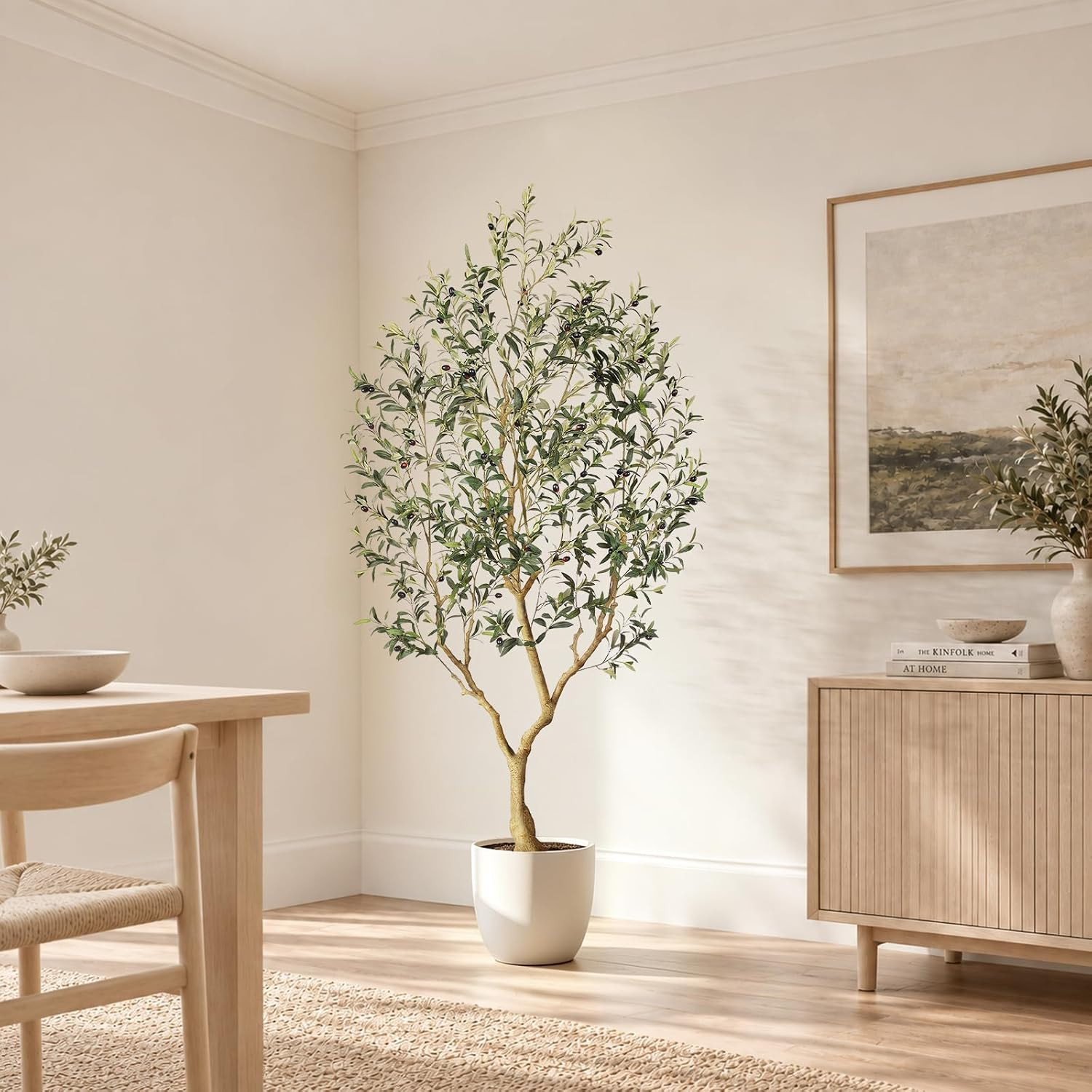 Artificial Olive Tree 7FT with Lifelike Trunk & Realistic Olives | Amazon (US)