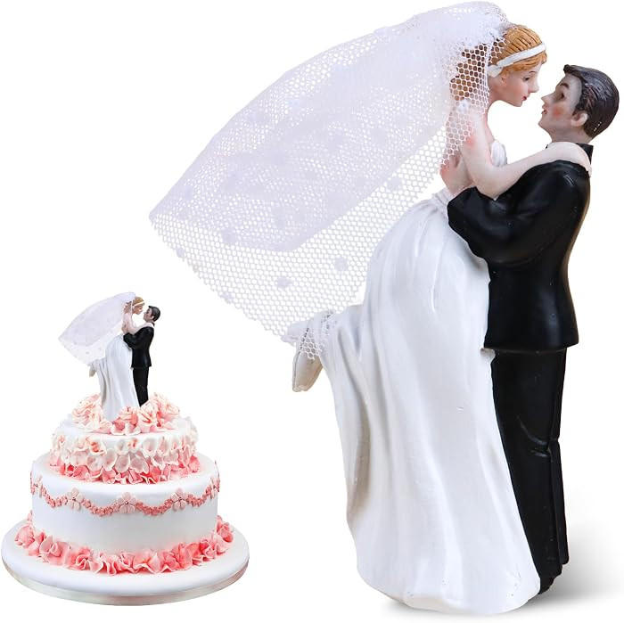 Modern Wedding Cake Toppers Bride and Groom Figurines Cake Topper for Decoration, Romantic Party ... | Amazon (US)