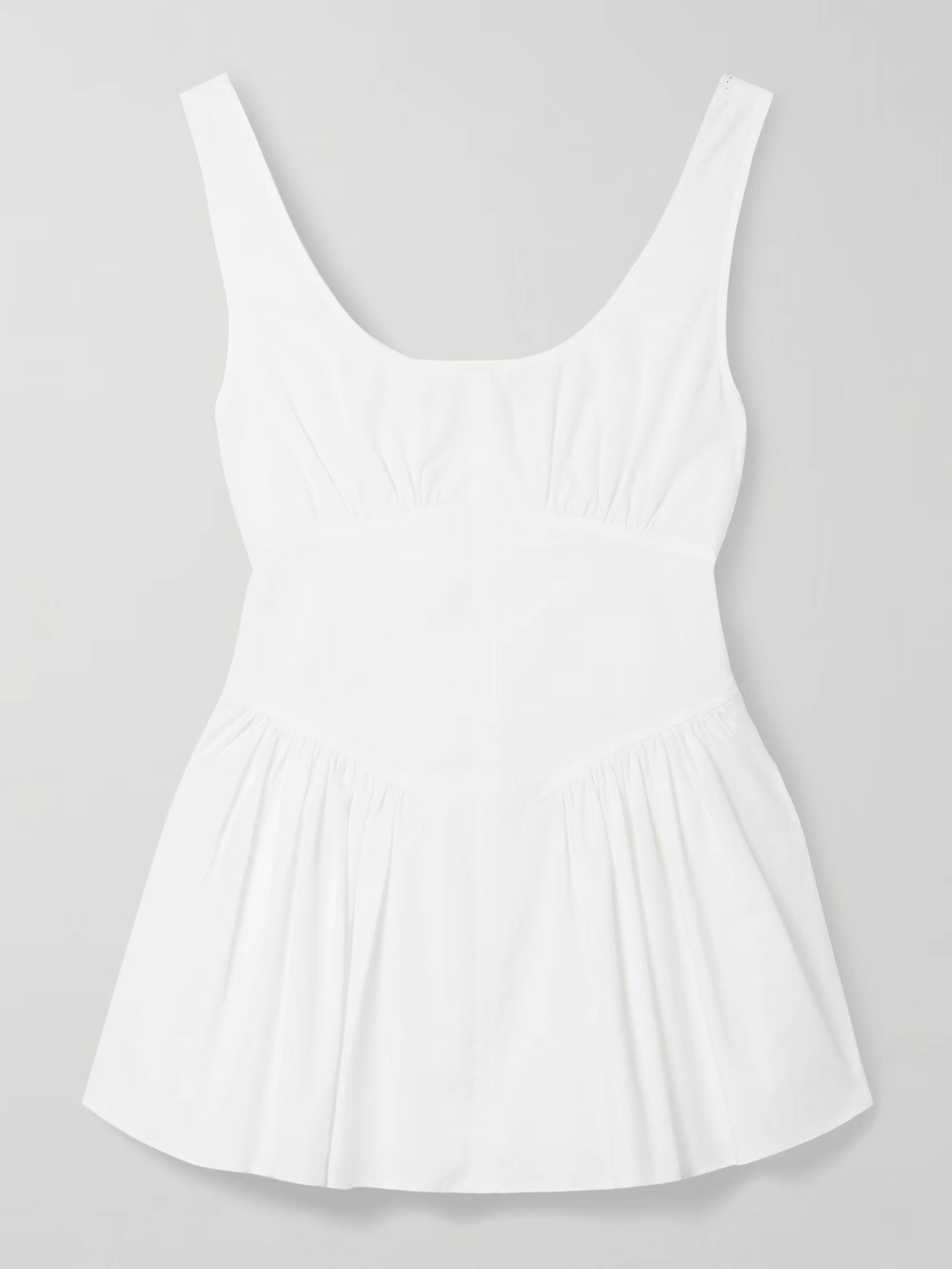 Bader gathered stretch-cotton poplin peplum top | NET-A-PORTER (US)