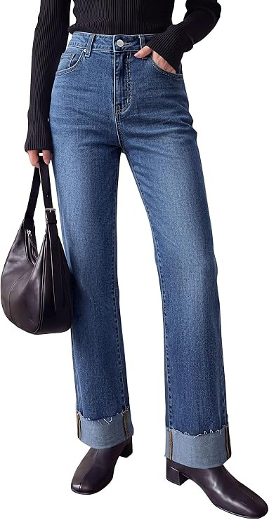 PRETTYGARDEN Women's Baggy Denim Jeans Wide Leg Pants | Amazon (US)