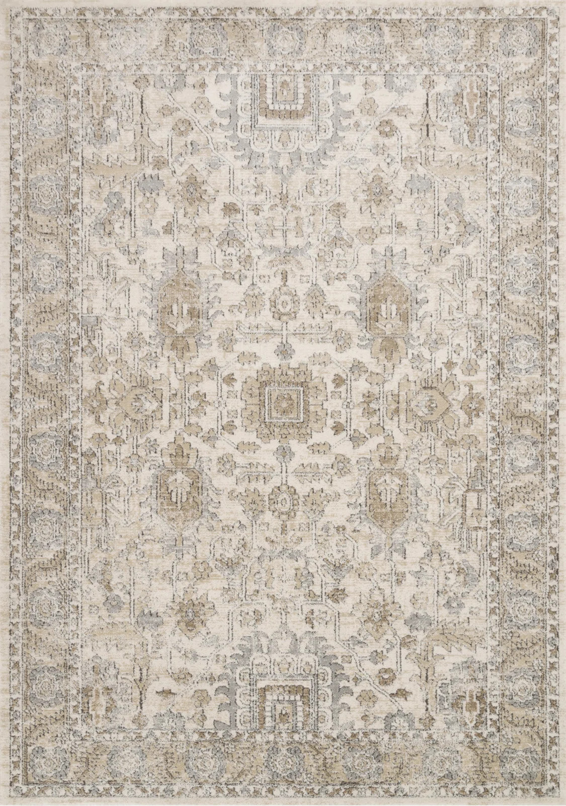 Sagefield Oriental Area Rug in Ivory/Beige/Gray/Charcoal | Wayfair North America